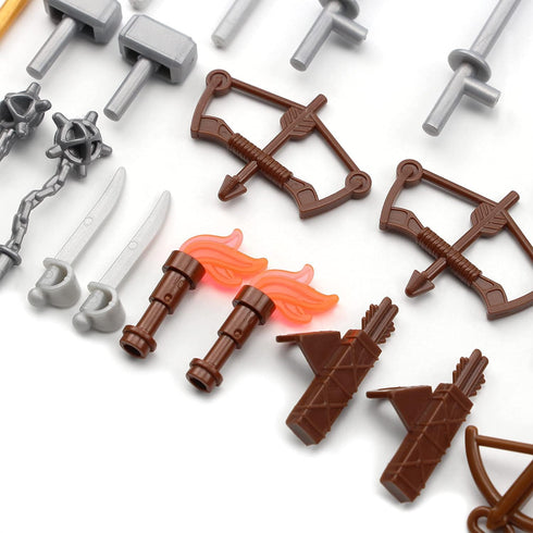 Feleph Medieval Weapons Pack for Knight Figures, Ancient Kingdom Military Soldier Castle Equipment Kit