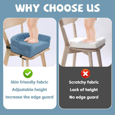 5.3inch ROYALAY Toddler Booster Seat for Dining Table, Adjustable Height Booster Seat Pad for Kids Chair, Portable