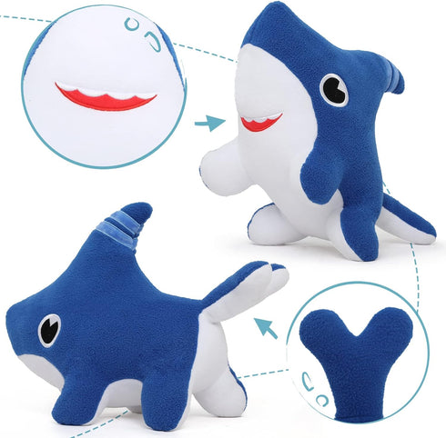 Tezituor Baby Shark Dog Plush Toy, 15'' Shark Puppy Stuffed Animal, Shark Dog Toy