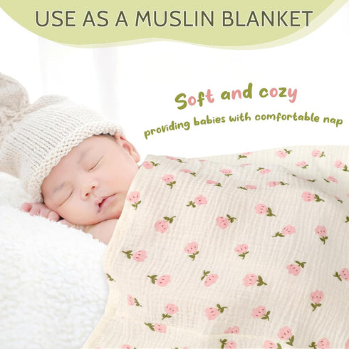 Summer Muslin Car Seat Cover Baby Girls Boys, Cotton Baby Car Seat Cover for Carseat, Nursing Pillow Case for Newborn