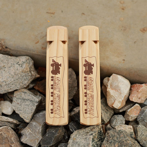 2 PCS Wooden Train Whistle, Musical Toy for Kids (4 Tone), Birthday Decorations and Goodie Bag Filler
