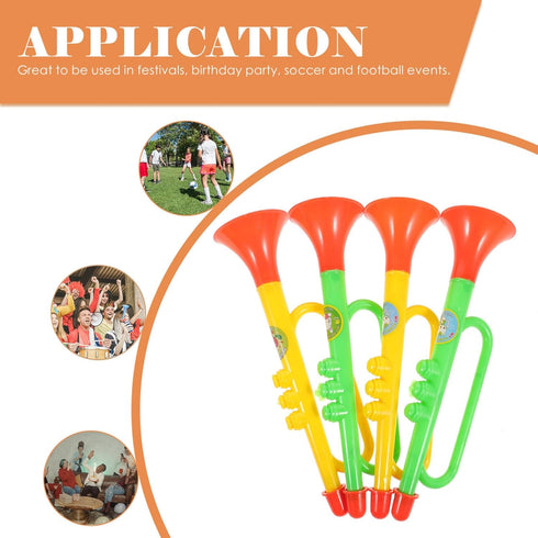 4pcs Large Air Horn Pump - Twisting Toy Horn for Safety Parties, Sports Events, Loud Noise Maker for Celebrations