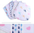 LIOOBO 5pcs Cotton Burp Cloths for Boys, Soft Absorbent Feeding Towels with Printed Patterns, Burping Washcloths