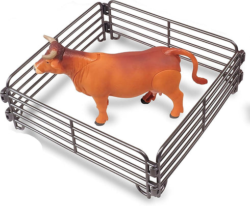 Country 18pc Playset, 3+ Big Toys: Truck & Cattle Trailer Adventure - Farm Toy Light-Sound White Pickup, Articulated