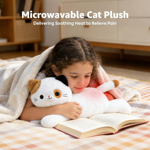 15" Onsoyours Original Microwavable Calico Cat Stuffed Animals, Heatable Lavender Scented Kitten Plushie for Warmth