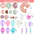 Levfla 100 PCS Donut Balloons Garland, Pastel Decoration Kits for Kids Birthday Party, Photo Props