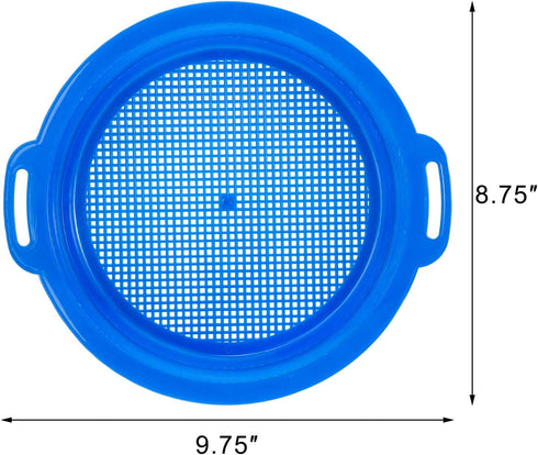 8 Pack 9.75 8.75 Inch Set Suwimut Sand Sifter Sieves for Kids Beach Toys, x Plastic Sand Sifting Pan Strainer