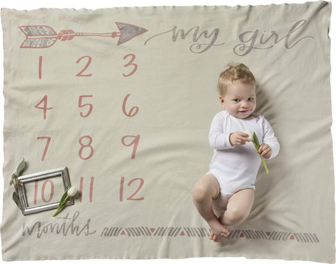 Primitives by Kathy Baby Milestone Blanket, 42 x 36-Inches, My Girl