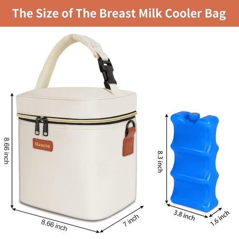 Pack, 6 9 Mancro Breastmilk Cooler Bag with Ice Fits Insulated Baby Bottles Up to Ounce, Breast Milk Cooler for Nursing