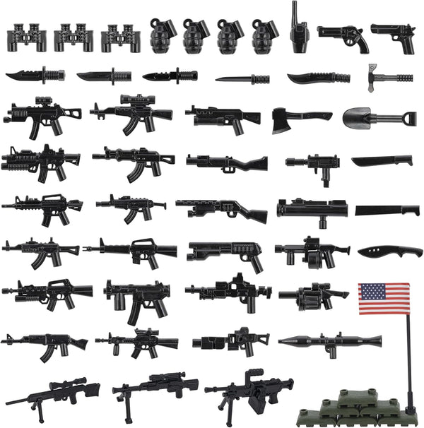 Weapons Pack Military Weapons Accessories WWII Soldier Model Toys Military Equipment Battle