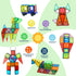 EchoPlan 130PCS Magnetic Tiles with 2 Cars, 3D Clear Building Blocks Set for Kids 3-9+ Years Old