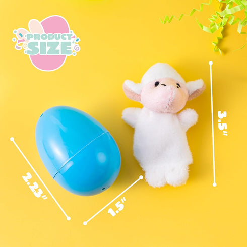 36 JOYIN Pcs Pre-Filled Easter Eggs Filled with Animal Finger Puppets for Kids Toddlers Easter Egg Hunt, Basket
