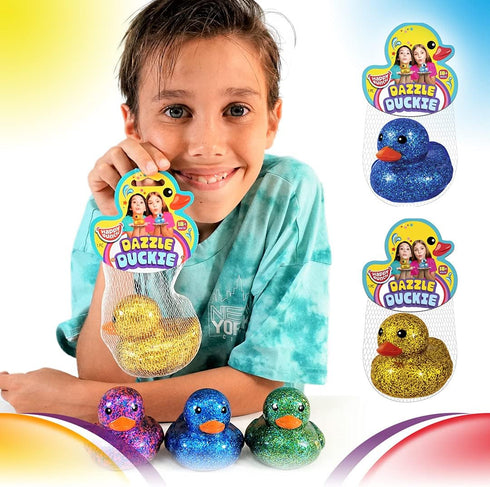(4 4343-4s JA-RU Giant Glitter Rubber Ducks Rubber Duckies Assorted) Baby Bath Toys & Pool Beach Essentials. Stress