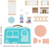15-Piece Playset 3+ Fisher-Price Wood Pretend Play Toy Dollhouse Carry Along, Wooden Portable for Travel Preschool Kids