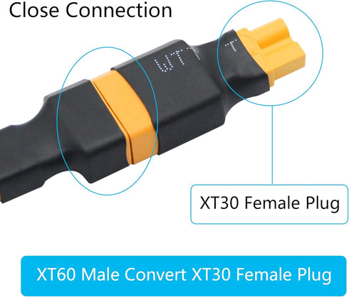 XT60 Male to XT30 Female Adaptor, Wireless Connector Plug for RC FPV Drone Car Lipo NiMH Battery Charger