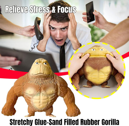 Squishy Monkey Toy - Stretch Gorilla Soft Decompression Doll for Kids, Halloween Action Figure