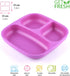 GET FRESH Bamboo Kids Divided Plates Set – 2-Pack 3 Compartment Bamboo Childrens Plates for Kids Meals – Reusable Bamboo Toddler Divided Plates Set – Colorful Bamboo Kids Dinnerware Sectioned Plates by GET FRESH