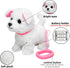 3-7 YH YUHUNG Walking White Dog Toy with Leash, Fluffy Electronic Puppy That Walks, Barks & Wags Tail, Interactive