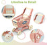 54pcs Playset RedCrab Kids Shopping Cart Toy Supermarket Included Grocery Cart Toy,Credit Card Pretend Fruit Vegetables