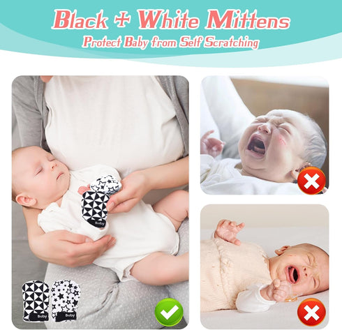 6 1 Set 0-3 21pcs vocheer High Contrast Baby Toys for Newborn, in Black and White Sensory Baby Gift for Months