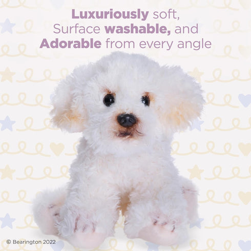 Bearington 6.5 Inch White Dog Stuffed Animal - Poodle and Labradoodle Plush