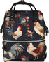 HCBPWVQA French Roosters Diaper Bag with Changing Pad and Pacifier Holder, Multifunction Laptop