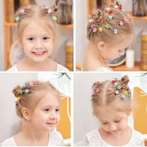 choicbaby 80PCS Baby Hair Clips for Girls, 16 Different Colors, Cute Mini Flower Hair Accessories for Infants