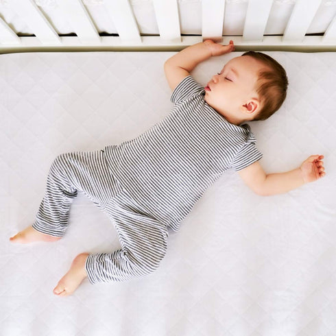 1 Pack 4" 9", 52"x28", GRT Waterproof Crib Mattress Protector, Quilted Baby Mattress Cover Fitted Deep Pocket from up