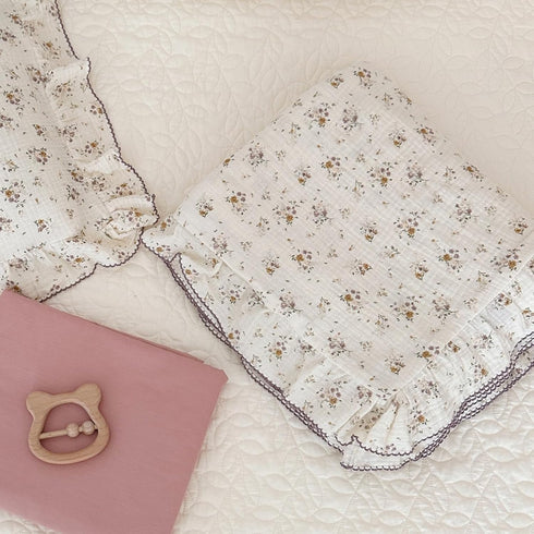 1pc 47X59'', 2-Layer AOJIM Kids Crib Duvet Cover with Colorful Floral Print, Pure Cotton Baby Muslin Toddler Comforter