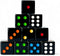 Luck Lab 10 Piece D6 Multicolor Pip Dice Pack - Acrylic 16mm