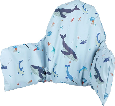 High Chair Cushion with Cover Pad for IKEA Antilop - Inflatable & Reversible Cushion, Sea Blue