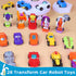 28 Pack 14 Easter Basket Stuffers, Transforming Car Robot Toys Easter Gifts for Kids Classroom Exchange Style Mini