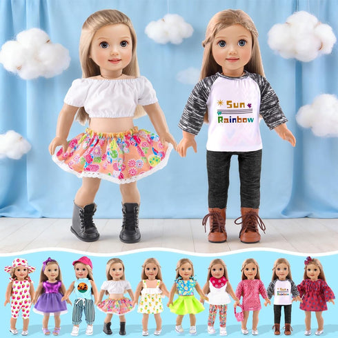10 Sets 18 Inch 18 inch 18 Inch ebuddy Doll Clothes and Accessories - Fashion Outfits Fit for Dolls Doll