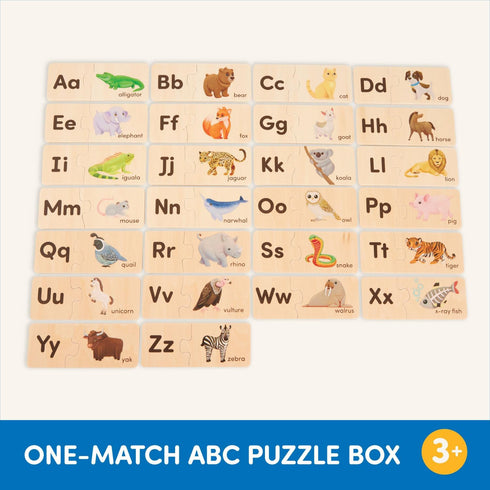 Battat One-Match Puzzle, Alphabets Wooden Puzzle for Toddlers, Educational Toys, 3 Years +, Self-Correcting