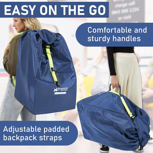 Car Seat Travel Bag for Airplane - Fits Infant Car Seats, Convertible Car Seats, Booster Seats, Car Seat Bases