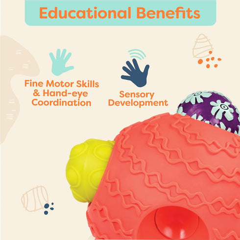B. toys- B. baby- Baby Ballss– 1 Big Textured Ball with 5 Small Sensory Balls, Developmental Toys for Babies