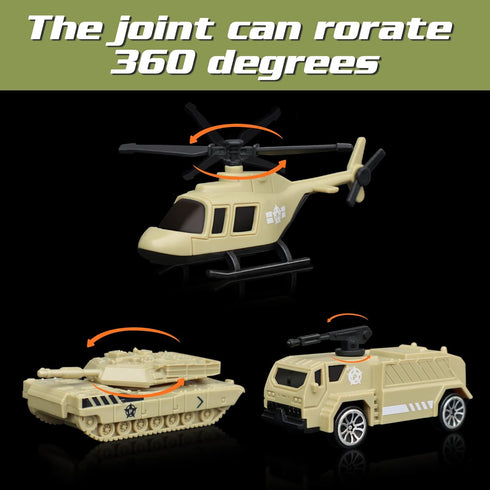 Sets, 7 4-7, XDUOYJOY Military Tank Toy Army Toys with Vehicles, Army Men Trucks Helicopter Birthday Gift for Boys Age