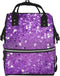 HCBPWVQA Sparkling Purple Glitter Diaper Bag with Changing Pad and Pacifier Holder, Multifunction