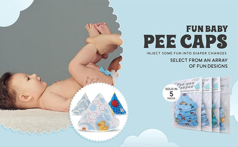 Set 5 Beba Bean - Pee Pee Teepee for Baby Boy - Reusable & Washable Pee Shield for Diaper Changing - Baby Shower Gifts