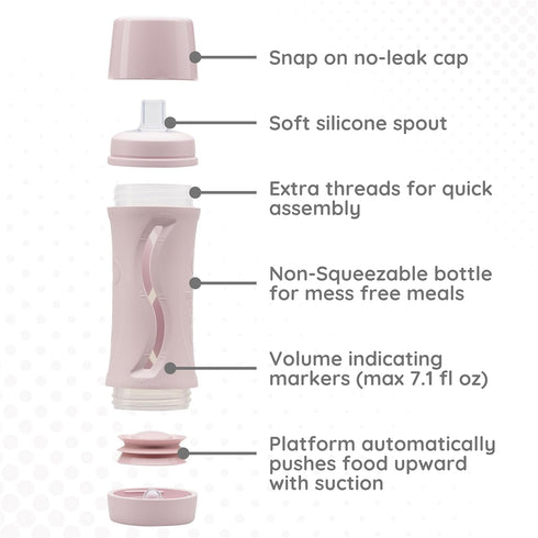 Subo Baby Food Bottle | No Mess Baby Toddler Self Feeder | Squeeze Free Design for Purees, Smoothies, Yogurt, Oatmeal
