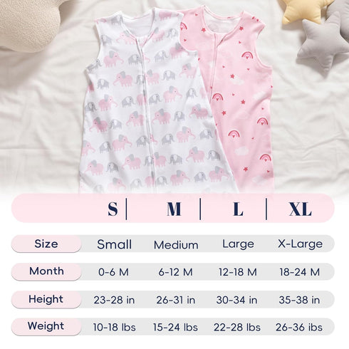 100% 6-12 2-Way 2 Pack PHF Organic Cotton Baby Blanket, Months Baby Wearable Blanket, Zipper Infant Blanket for Baby
