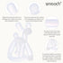 Smooch Rocking Teething Toys for Babies 0-6 Months, Easy to Hold Silicone Teether, Soothes Sore Gums (Clear)