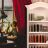 36 1:12 1 Bookcase,4 Pcs Scale Miniatures Dollhouse Books and White Wooden Floors Furniture Display Bookshelf Cabinet