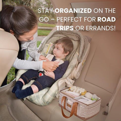 KIDSco. Baby Diaper Caddy. Portable Storage for Diapers, Wipes and Changing Table Essentials. A Nursery and Travel Must