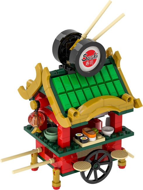 Brick Loot Exclusive Sushi Cart Bar - Custom Designed Model Compatible with Major Block Brands for Creative Building Set