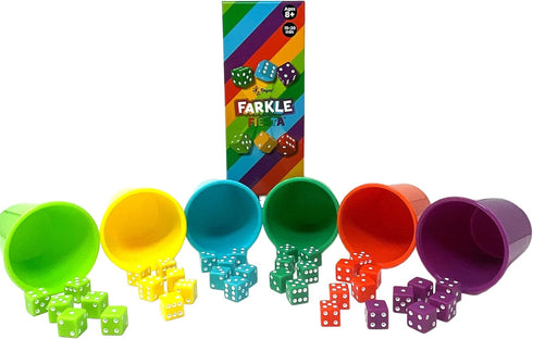 6 Sets, 6 20 2-4 8+) Regal Games - Farkle Fiesta Classic Dice Game w/ Colored Dice Convenient Dice Cups for Easy