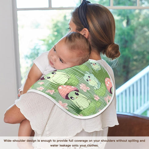 Bulletgxll Set 4, Cute Frogs Unisex Baby Burp Cloths of Soft Absorbent Organic Cotton Muslin Burping Cloths for Newborn