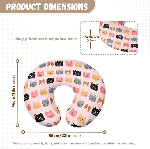 Qehuruxo Cute Cat Nursing Pillow Cover for Baby Girl Breastfeeding Pillow Slipcover with Hidden Zipper Nursing Pillow