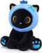 Black Cat Plush,8inch Blueberry Cat Stuffed Animals for Kids Cartoon Cats Plush,