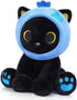 Black Cat Plush,8inch Blueberry Cat Stuffed Animals for Kids Cartoon Cats Plush,
